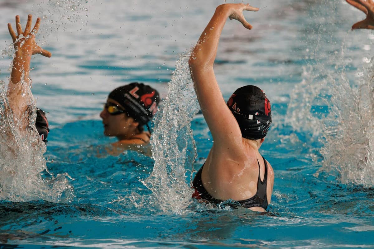 Beginners taking part in a low-impact aqua aerobics class with Everyone Swims CIC